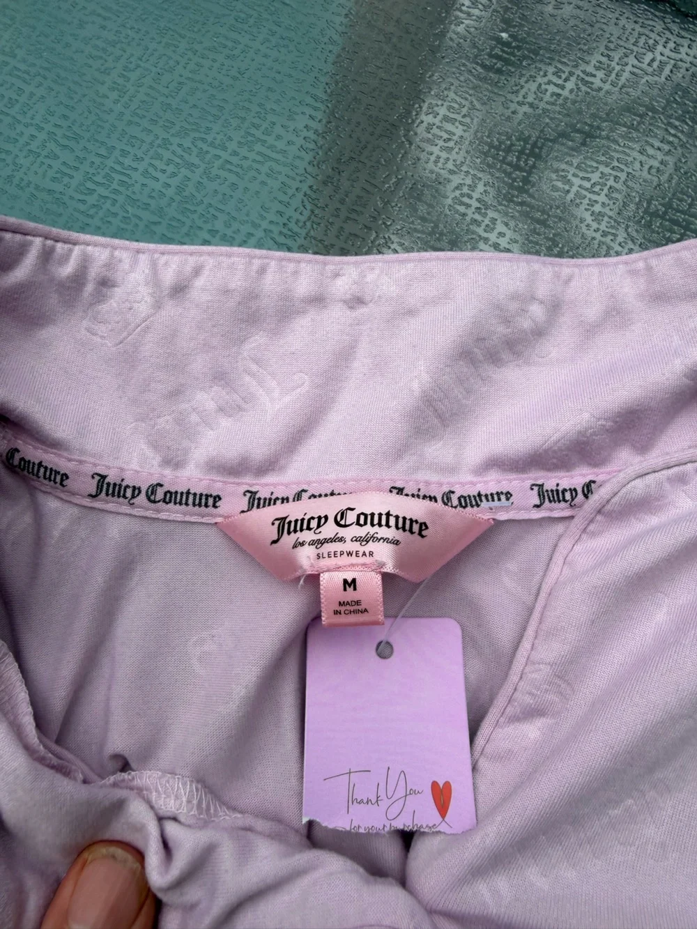 Juicy Couture Light Purple Short-Sleeve Button Pajama Set